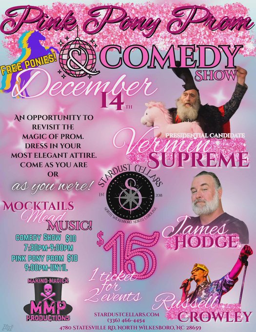 Vermin Supreme at Stardust Cellars Wilkesboro NC